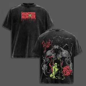 valentine shirts Gon Freecss T-Shirt Hunter x Hunter Graphic Anime Tee Oversized Acid Washed Soft Cotton Shirt Anime Streetwear Casual Menswear Unisex Summer Clothing Gift for Anime Fans