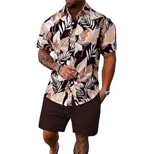 Men’s Hawaiian Beach Shirt & Shorts Set | Summer Vacation Two-Piece Outfit | Casual Beachwear | XS-5XL
