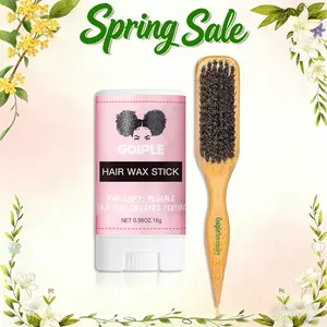 Boar Bristle Hair Brush Slick Back Hair Brush for Sleek Ponytail Bun & Smoothing Baby Hairs- Soft Medium Smoothing Hairbrush to Style,Polish & Lay Hair Down Flat- Wooden Hair Brush for Men Women