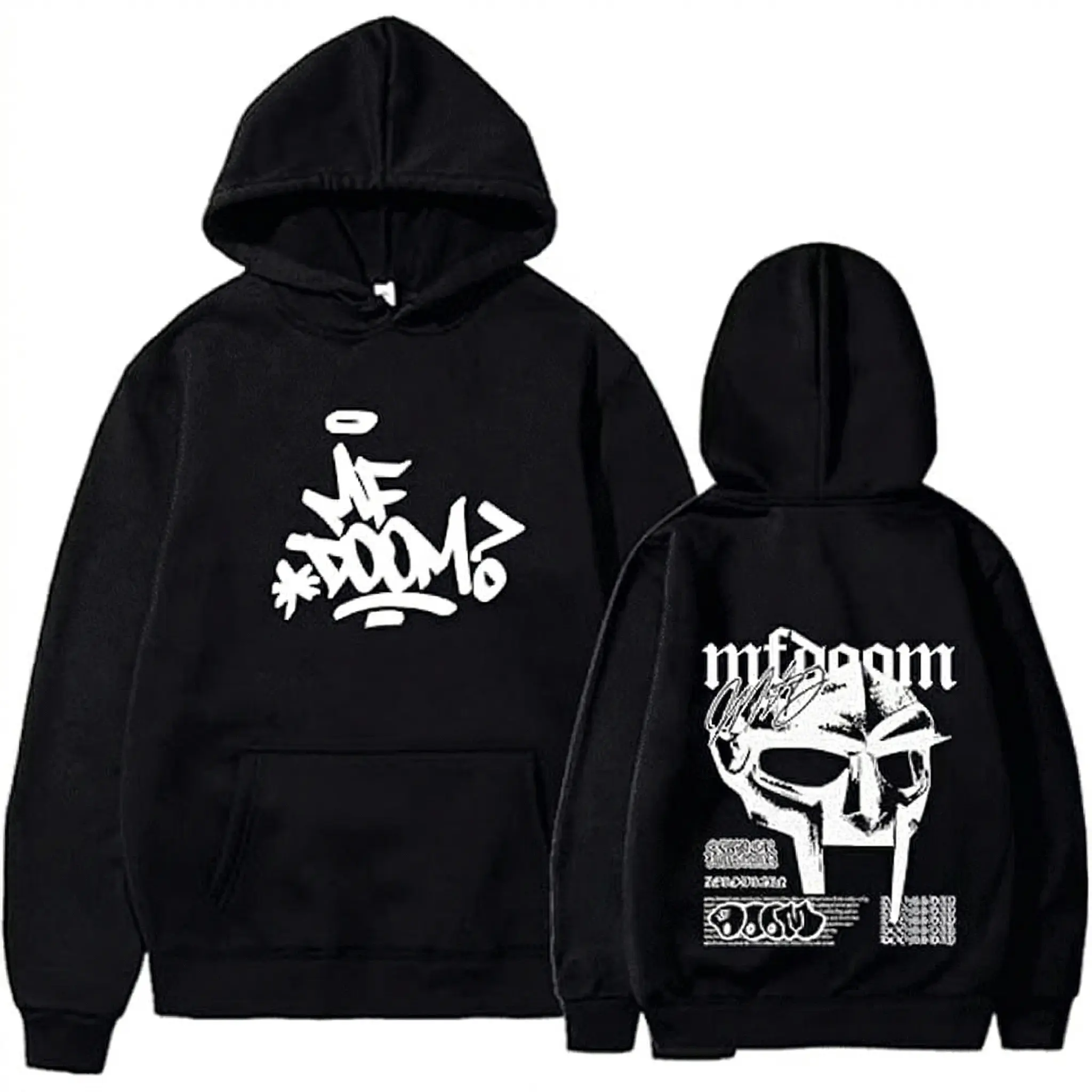 MF DOOM RIP Hoodies Fashion Logo Hooded Pullover Cool Street Fashion Unisex Sweatshirt