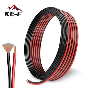 KE-F Electrical Wire CCA 2 Conductor, 12 AWG 50FT (Red 25FT+ Black 25FT) Low Voltage Automotive Speaker Wire 12 Gauge 12V/24V DC Red and Black PVC Car Battery