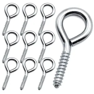 Jeffers Steel Wire Eye Hook Screws for Barn & Stable, 10 Pack Jeffers Steel Wire Eye Hook Screws for Barn & Stable, 10 Pack