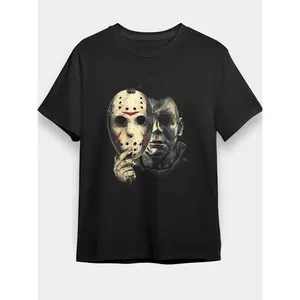 Men's Horror Icon Jason Voorhees Mask Graphic TShirt Lightweight Breathable Polyester Halloween Horror Convention Outfit Inspired Clothing for Adults and Teens