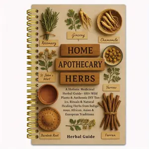 Home Apothecary Herbal Medicine Notebook - 50 17-Page Comprehensive Plant Guide, Including DIY Gargle and Poultice Rituals, Natural Healing Methods, 5.5x8.3 Inch Herbalist Journal, Gift for Herbal Enthusiasts, Spiral Notebook Journal, Spiral Bound Notepad