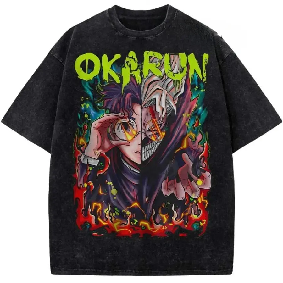 valentine shirts Funny Animen Dandadan Print T-shirts Men Women Washed Vintage Tees Hip Hop 3Fashion Oversized Street Short Sleeve Harajuku Tops