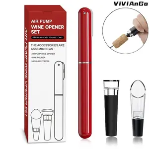 ViViAnGo Air Pump Wine Opener Set Drip-Free Pourer & Vacuum Stopper All-in-One Kit for Home Parties Gifting Perfect for Wine Lovers Hosts