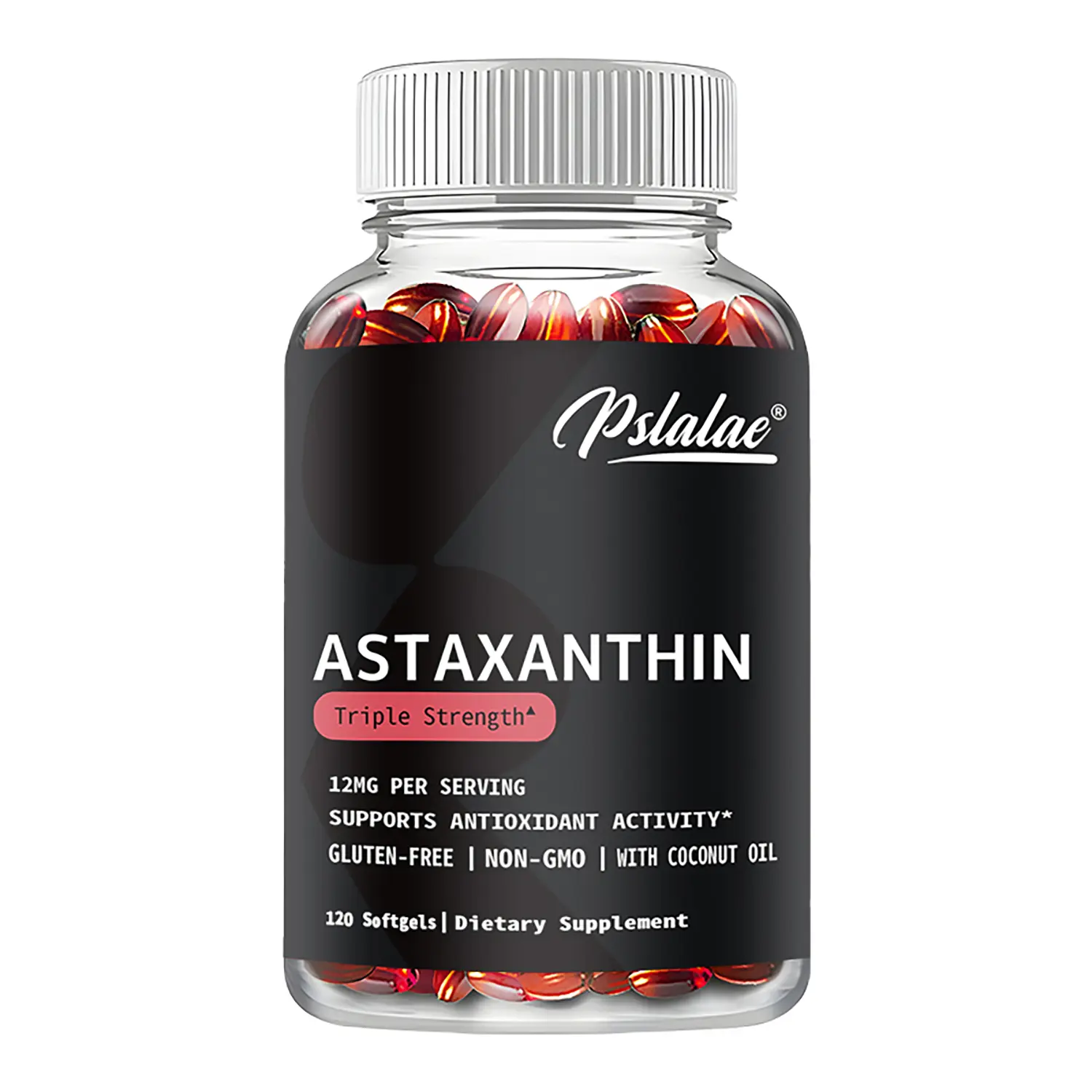Pslalae Astaxanthin Softgel  Astaxanthin 12mg, 60/120 Softgels, 1 Month Supply,  Promotes Cardiovascular Health , Improves blood circulation and Immune Support, Non-GMO