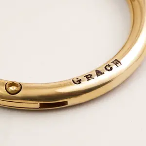 GRACE Power Bracelet - Hand-Stamped Gold Plated Brass Stackable Jewelry with Mini Wrench & Screws - One Size Fits All