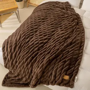 Luxury Double Side Faux   Throw Blanket for Couch, Ultra Soft  Throw Gifts, Plush Thick Warm Luxury Decor Gifts for  (Dark Brown, Medium (50 X 60 Inches))