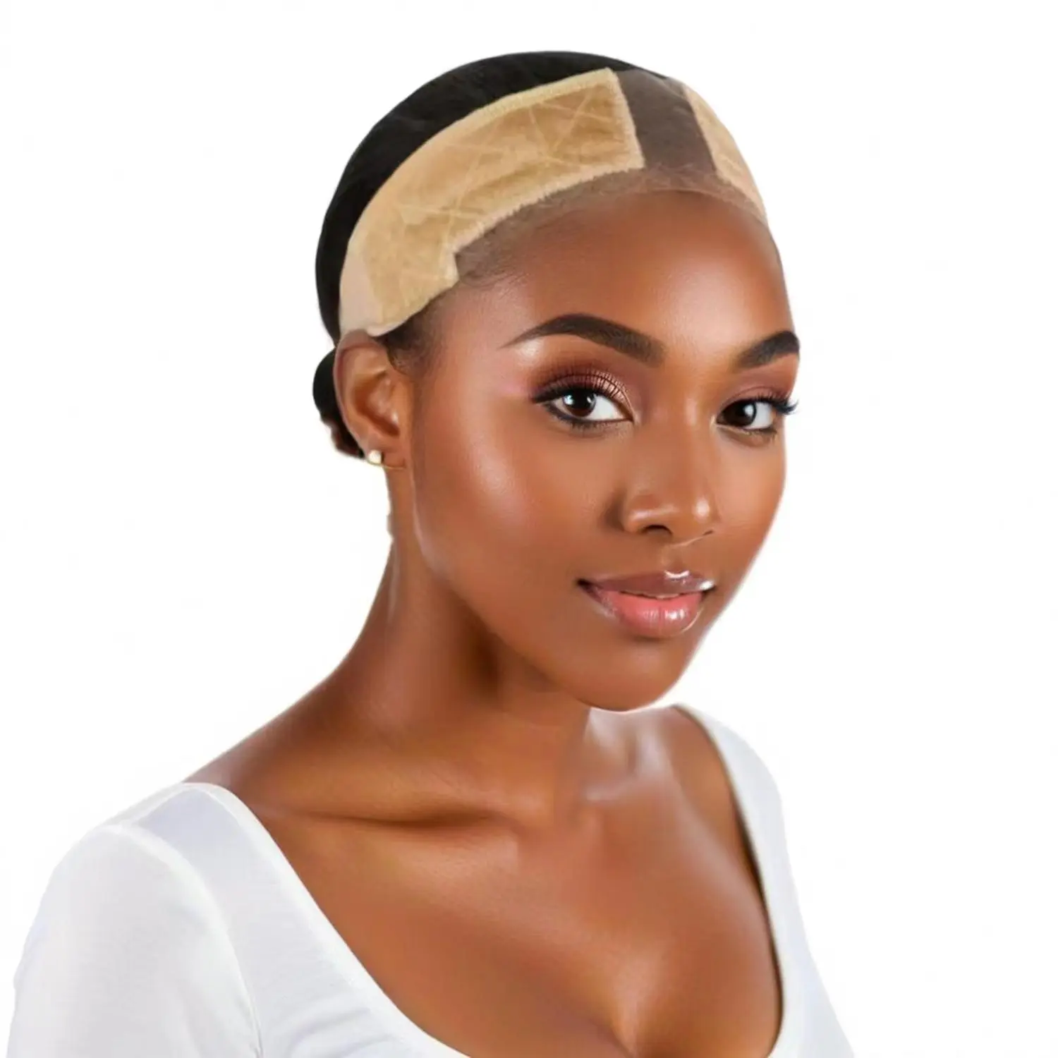 Adjustable Lace Wig Gripper Headband for Lace Front Wigs, Hair Grip with Ear-cutouts, Natural Lace Edge, Comfortable Breathable No-headache Secure Glueless Velvet-Polyamide Accessory, Headbands for Wigs