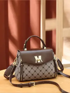 Women's Fashionable Letter Pattern Handbag, Casual Versatile Crossbody Bag with Adjustable Strap, Trendy All-match Commuter Bag for Daily Used