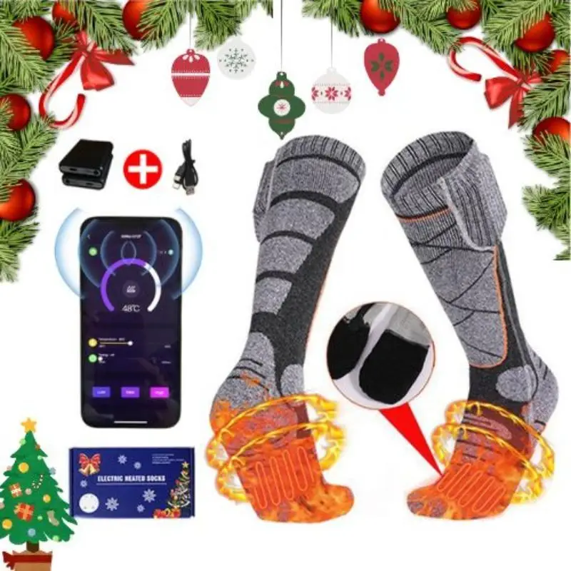 USB Rechargeable Heating Socks, Smart Constant Temperature Heating Socks, Outdoor Cycling Skiing Electric Warm Socks, Christmas Gift, Outdoor Gear