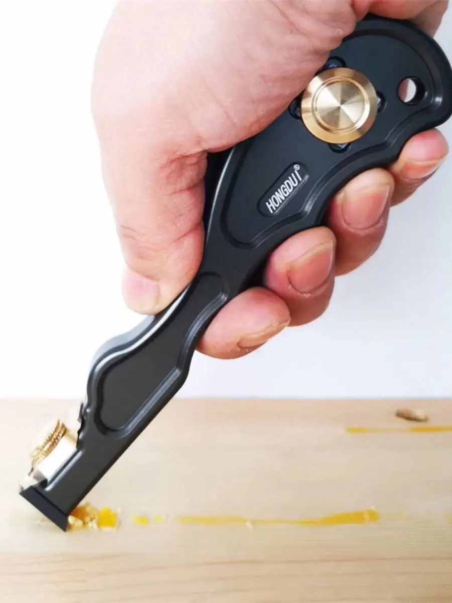 HONGDUI 2-in-1 Carbide Blade Scraper with Aluminum Handle, Woodworking Hand Tool for Glue Removal and Wood Surfaces Scraping