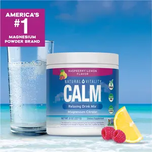 CALM 8 oz Relaxing Drink Mix - Raspberry-Lemon Flavor - Magnesium Citrate Supplement - 8oz (227g)