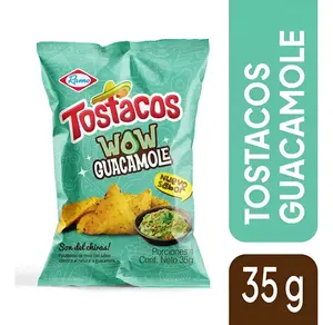 Tostacos Guacamole Wow Flavored Corn Chips 12 Pack (35g Each) – Crunchy Snack Chips – Imported from Colombia