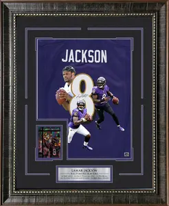 Lamar Jackson - Baltimore with Limited Silver Refractor Card NO FRAME