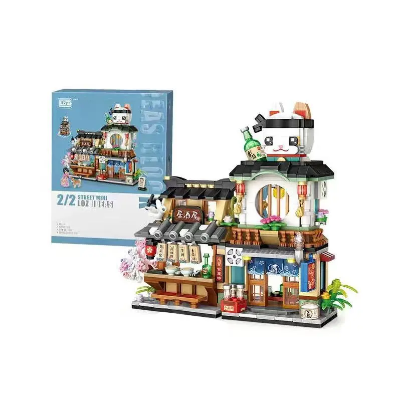 789pcs/set Japanese Restaurant Building Blocks Model Kit Set, Creative DIY Building Blocks Toy For Kids