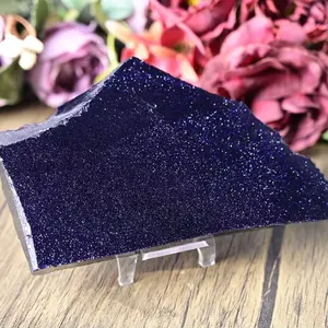 Blue Sandstone Slice Decorative Piece, Home Office Bedroom Desktop Crystal Ornament, Feng Shui Decoration, Unique Energy Relaxation Gemstone Jewelry