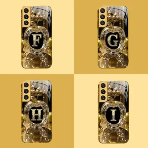 Suitable for [Galaxy S22 5g] New high-end letter glass mobile phone case New business simple electroplated glass mobile phone case affordable anti-drop and anti-fingerprint 995
