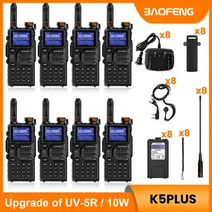 BAOFENG Radio K5PLUS 10W Max Power Long Range Handheld Ham Radio, Rechargeable Walkie Talkie Long Range Two Way GMRS Radio with NOAA Weather Alert Copy Frequency USB-C Charginng Emergency Survival Gear Audio