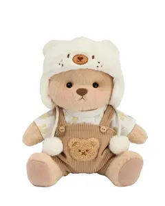 Getahug Dress Up Teddy Bear 12 Inch Plush, Summervibes, Adorable Soft Huggable Stuffed Animal, Interchangeable Outfits Dino, Bee, Elephant & Cozy Hoodie, Collectible Little Gifts for Girls Soft