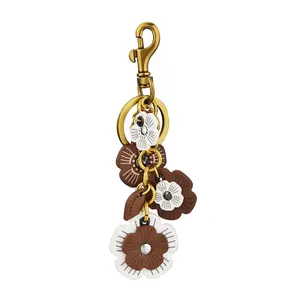Wrapped Wish B Flower Bag Charms for Women Purse Charms for Handbags Leather Flower Keychain Retro Aesthetic Keychain Accessories