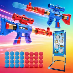Mother's Day gift-Unisex Shooting Game Toy Set for Kids, 2-Pack Foam Ball Popper Blaster Guns with Standing Target & 24 Soft Bullets, 2-Player Indoor-Outdoor Activity Game, Ideal Birthday Gift for 6+ Boys Girls Handheld Pneumatic Blasting gel blaster tikt