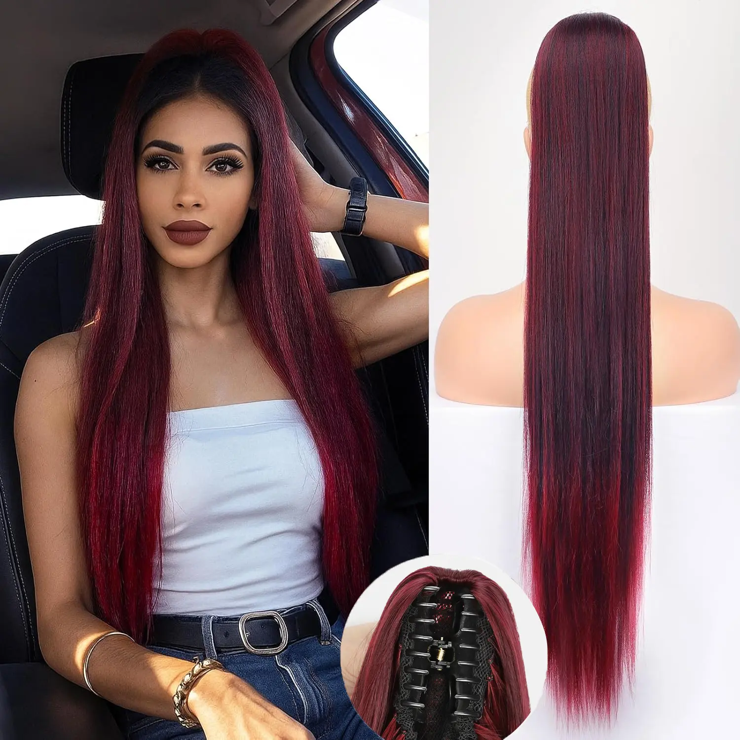 30inch-S Ombre Burgundy