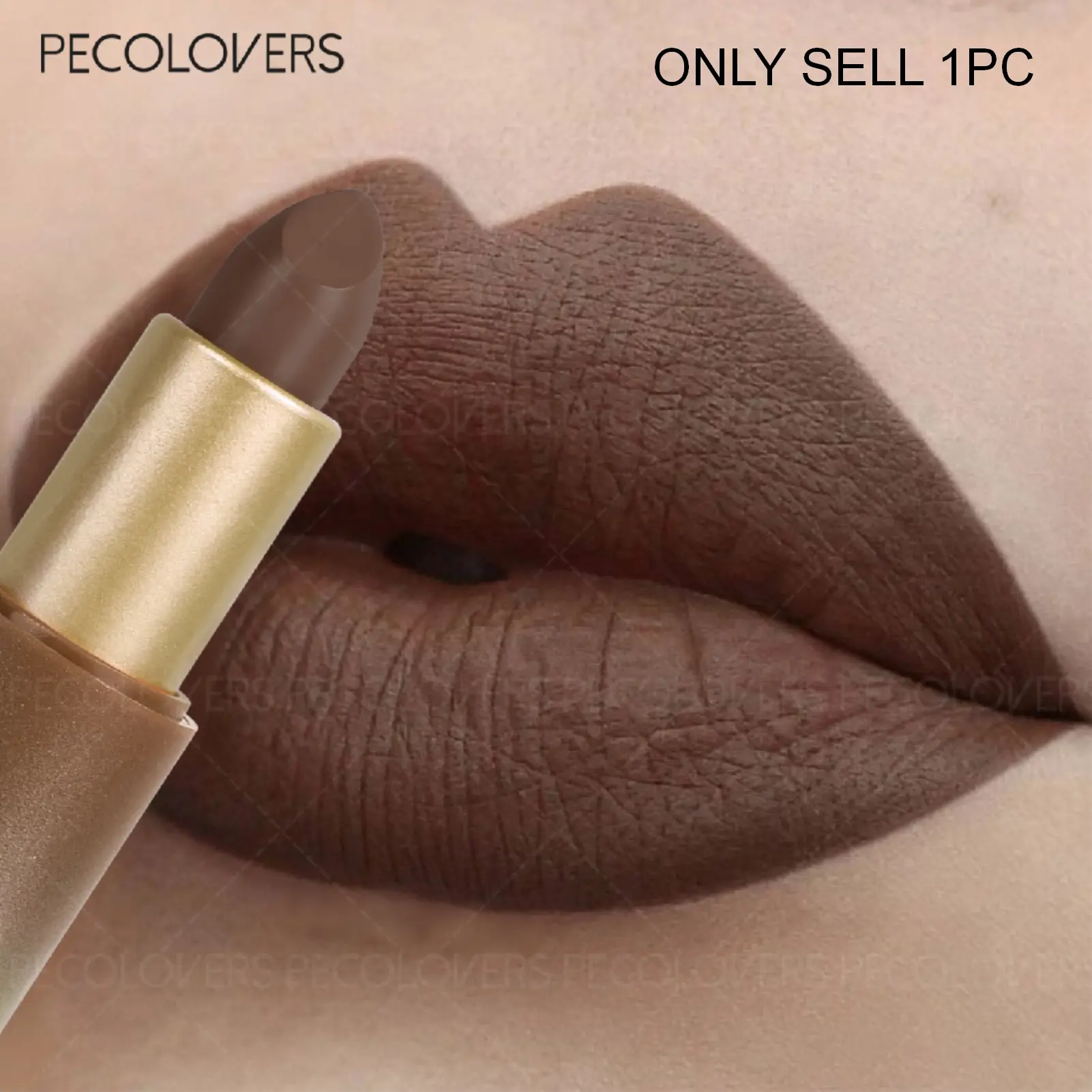 1pc Light Brown Lipstick, Lightweight and Non-Stick, Soft and Matte Texture, Smooth and High Color Rendering, Waterproof and Oil-Resistant, Long-Lasting, for Daily Use, Multi-Color Lipstick, Lip Cosmetics