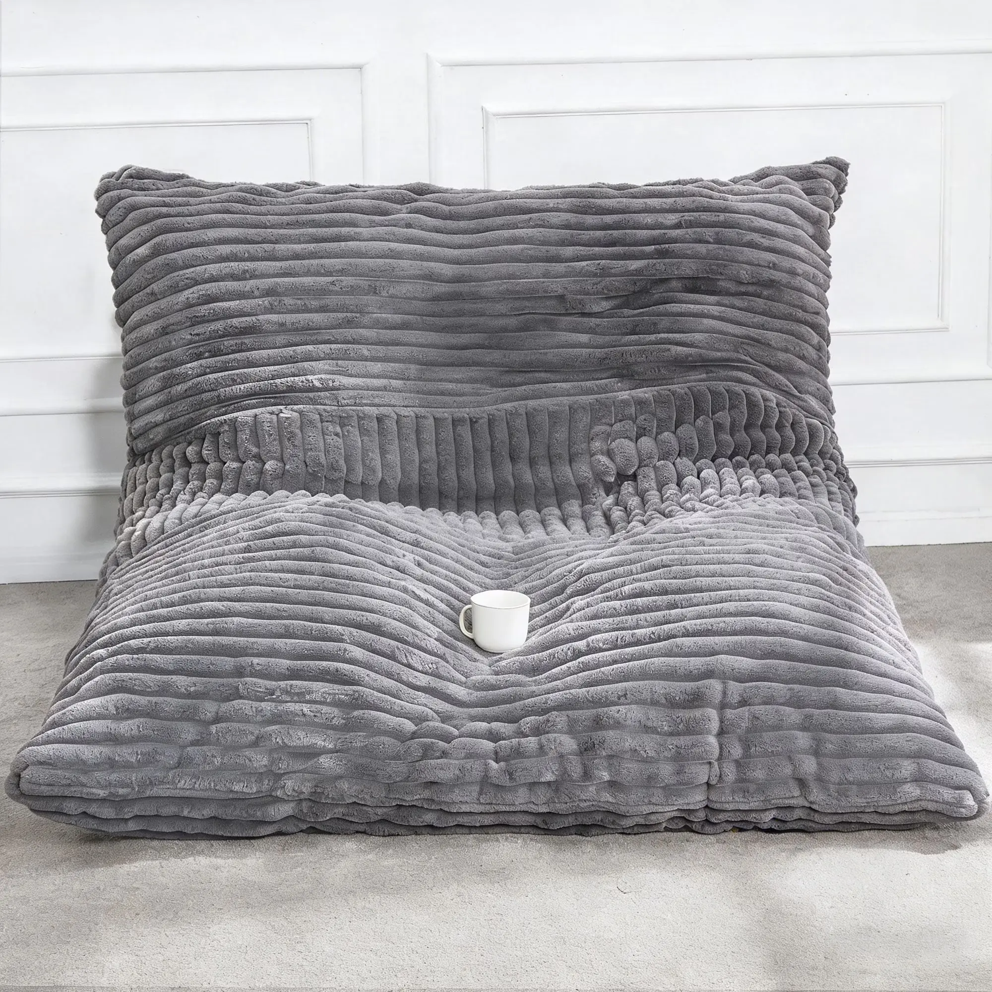 JONPONY 3 in 1 Bean Bag Chair, Giant Bean Bag Sofa Bed, Floor Mattress Convertible Bean Bag Floor Cushion with Machine Washable Cover for Living Room Bedroom