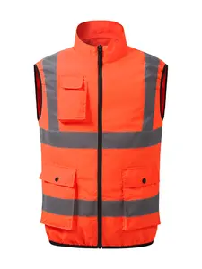 Men's Fluorescent Multi-Pocket Protective Fan Vest, Reflective Safety Jacket for Construction Traffic Outdoor Work, Night Use Essential