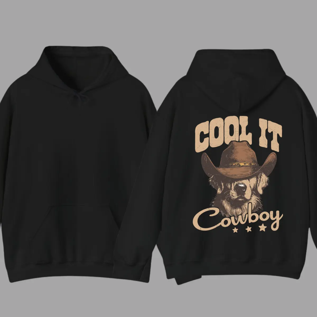 Cool It, cowboy hoodie. Golden Retriever dog hoodie, men's dog gift. Cowboy hoodie.