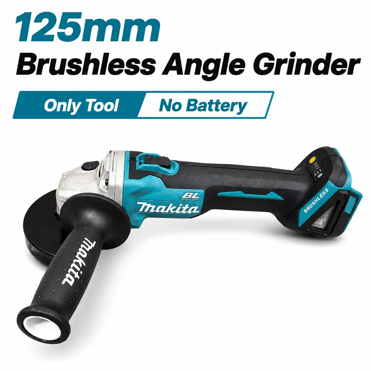 Makita DGA404 18V Cordless Brushless Powerful Cutting Machine - 125mm Variable-Speed Durable Tool with Circular Grinding Wheel, Mini Disc Cutter for 18V Power Tool Batteries, Detailed Work, Enhanced Precision