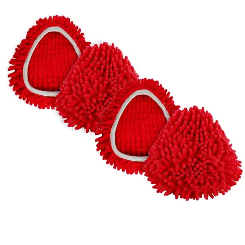 4pcs Mop Replace Head for Ocedar, Chenille Mop Refills Spin Mop Heads Replacements Compatible with O-Cedar Easywring 1 Tank System for Cleaning Floor Glass Wall, Machine Washable and Reusable (Red)