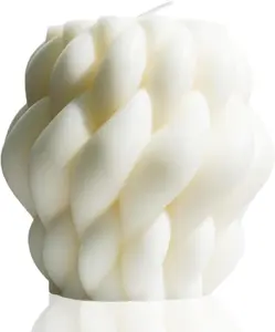 Knot Ball CandleScented Soy Wax Spiral CandleHome Office Danish Pastel Trendy Room Floating Shelves Decor Large Candles,White