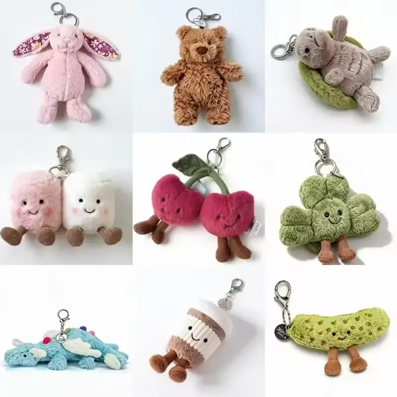 2026 Jellycat Keychain Plushies, Cute Kawaii Animal Plush Pendant, Super Soft Stuffed Animal Backpack Accessory, Back to School Birthday Christmas Gift