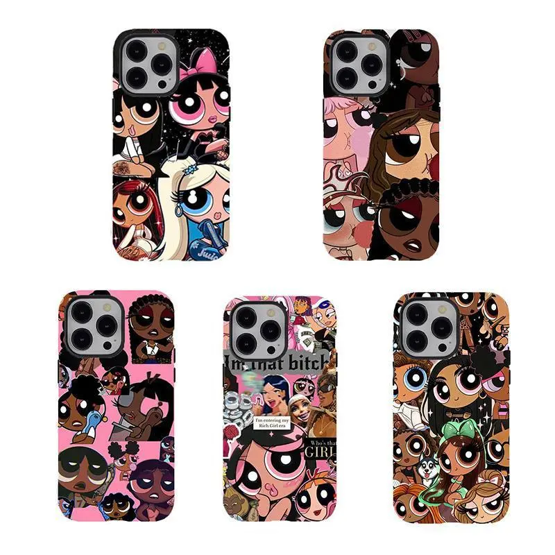 Powerpuff Girls Phone Case,Cute Phone Case,y2k cartoon Themed Phone Case Premium Matte Texture, Protection, Shockproof, Anti-Drop, Anti-Fingerprint For IPhone 17-12, Pro Max, Pro Plus, and Samsung S25-22 Protection Safety