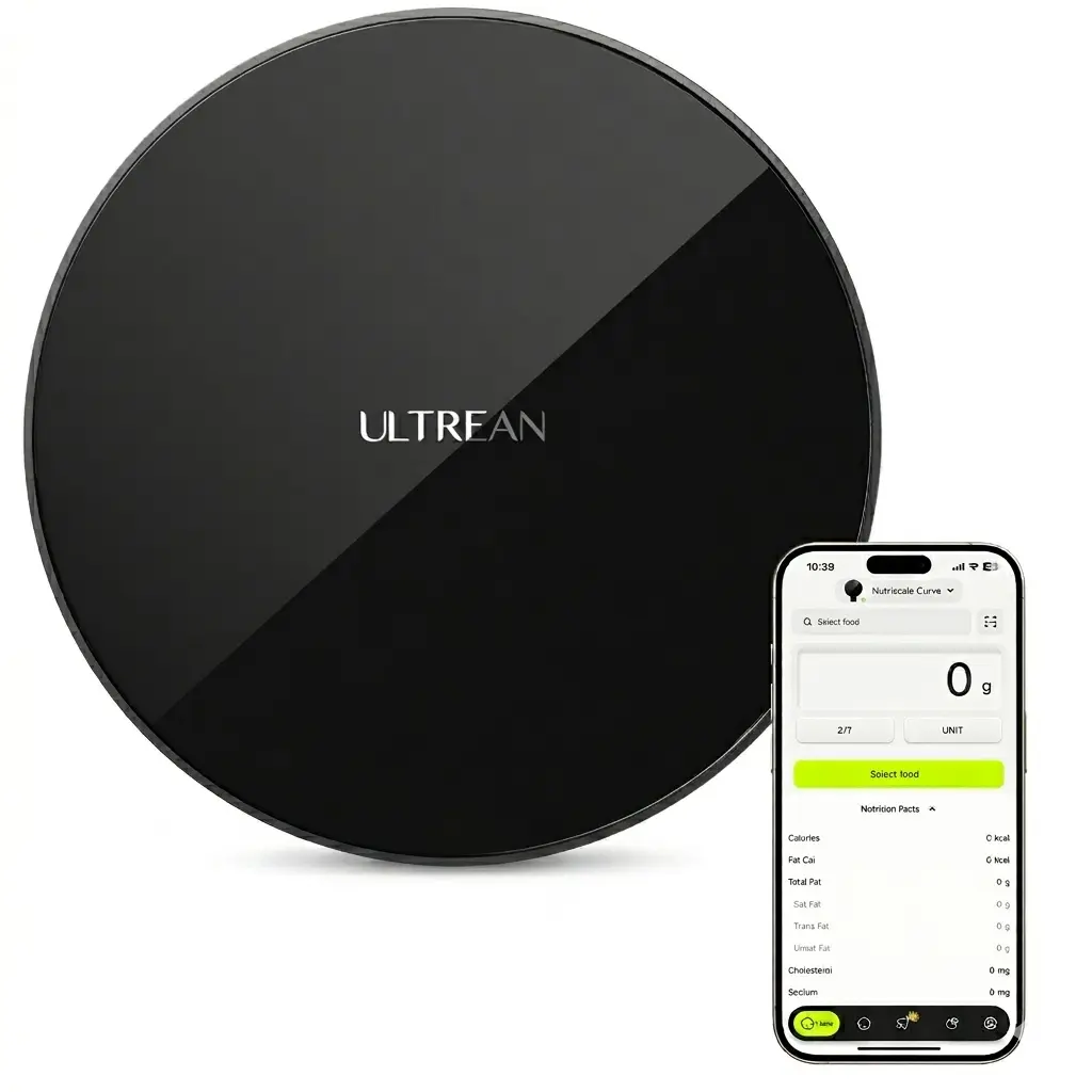 Ultrean Smart Food Scale with Nutritional Calculator, Kitchen Scale for Weight Loss, Food Weight Scale with App for Calorie & Macro Tracking, AI Scan, 33lb