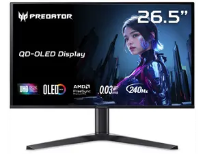Acer Predator 27 inch UHD 4K 240Hz AMD FreeSync Premium Pro & G-Sync Compatible HDR400 USB-C Built-in Speaker OLED Gaming Computer Monitor with Height Adjustable, Swivel, Pivot & Tilt Stand X27 X1bmiippruzx