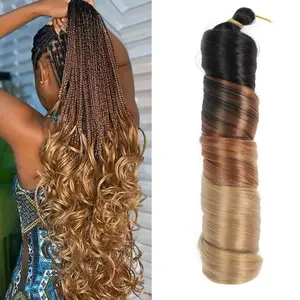 4 Bundle Set 24 inch 150 grams LushWave French Curl Braiding hair