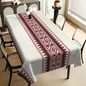 1pc Elegant Geometric Patterned Tablecloth, Suitable for Rectangular Dining Tables, Ideal for Kitchens And Dining Rooms, Festive Party Decoration, Perfect for Use on TV Cabinets And Coffee Tables, a Great Gift Choice