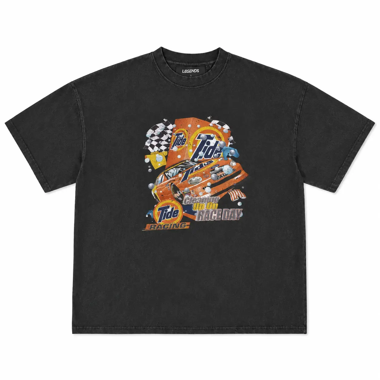 NASCAR Vintage Tide Racing Fitted Cotton Graphic T-Shirt - Unisex Short-Sleeve Basic Crewneck, Made in USA, Gift for Sports Fans
