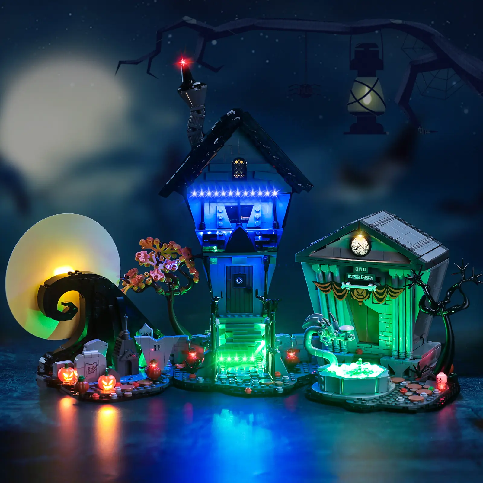 High-Quality ABS Plastic LED Light Kit for Lego 21351 Tim Burton's The Nightmare Before Christmas, Unisex Slim Light Wires Accessory, 6.1x4.15x1.18in BPA-Free Building Toy Lighting Set (No Model Included) for House Decoration, Great for Display