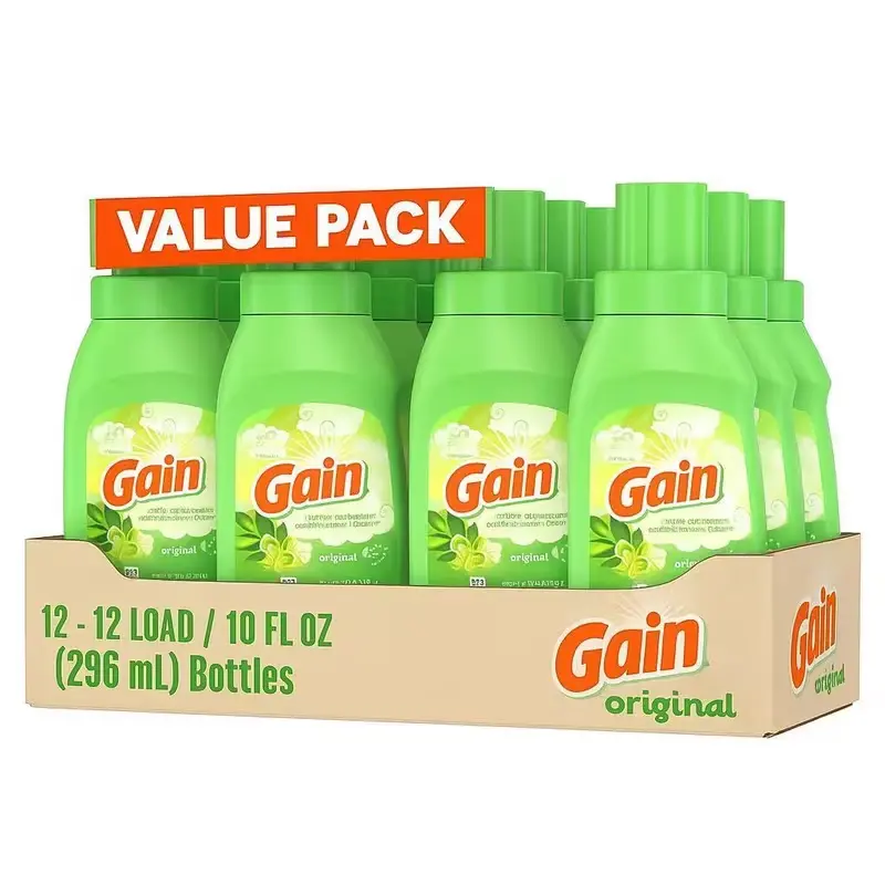 Gain Fabric Softener (10oz, 12 Pack) - Clean, Luxurious, Travel-Friendly Formula for Long-Lasting Freshness & Soft Clothes with Signature Scent
