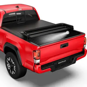 Quad-Fold Soft Tonneau Cover For Toyota Tundra Truck Bed