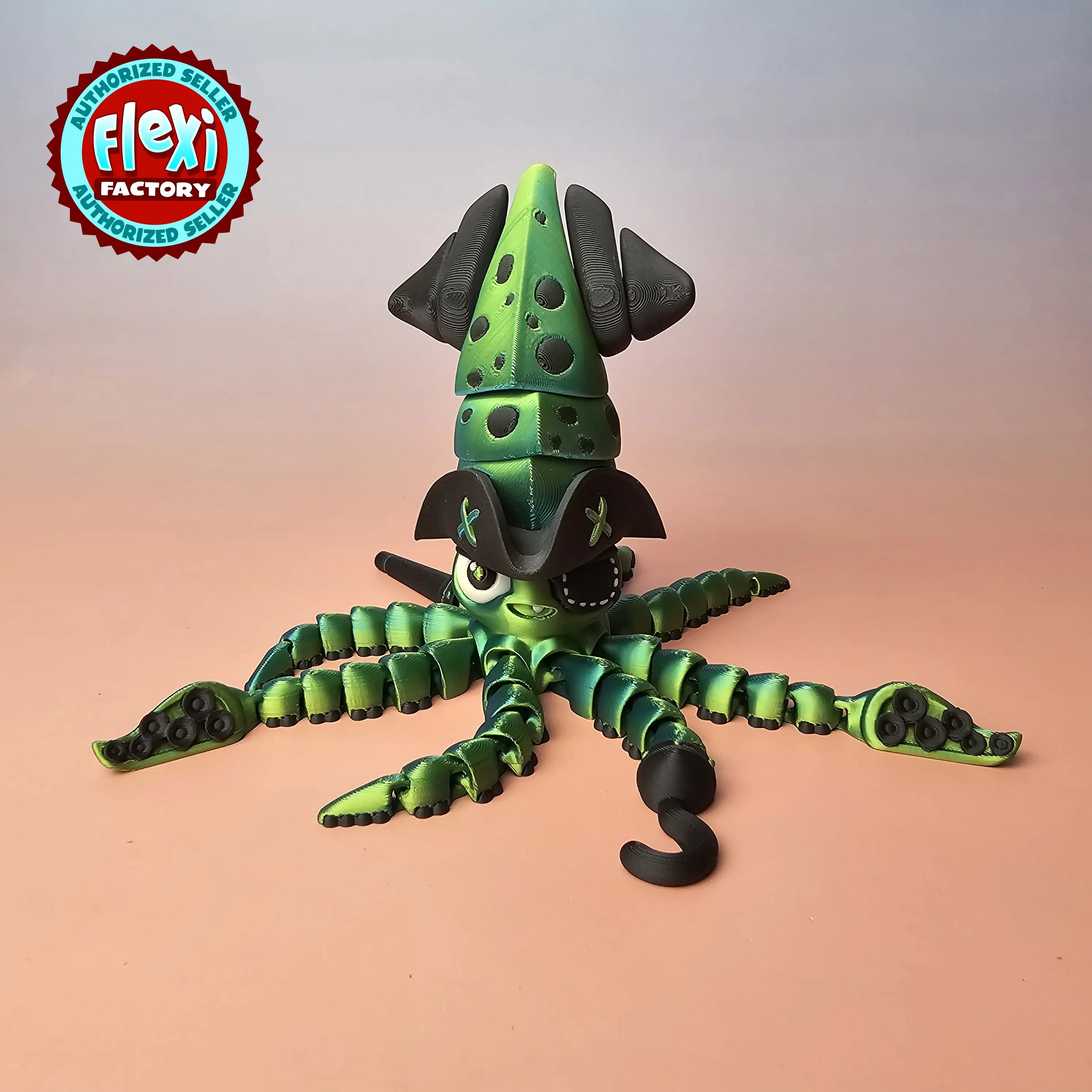 Squid Pirate 3D Printed | Articulated Squid Pirate | Squid Pirate | Flexi Pirate | Squid  | Fidget toy