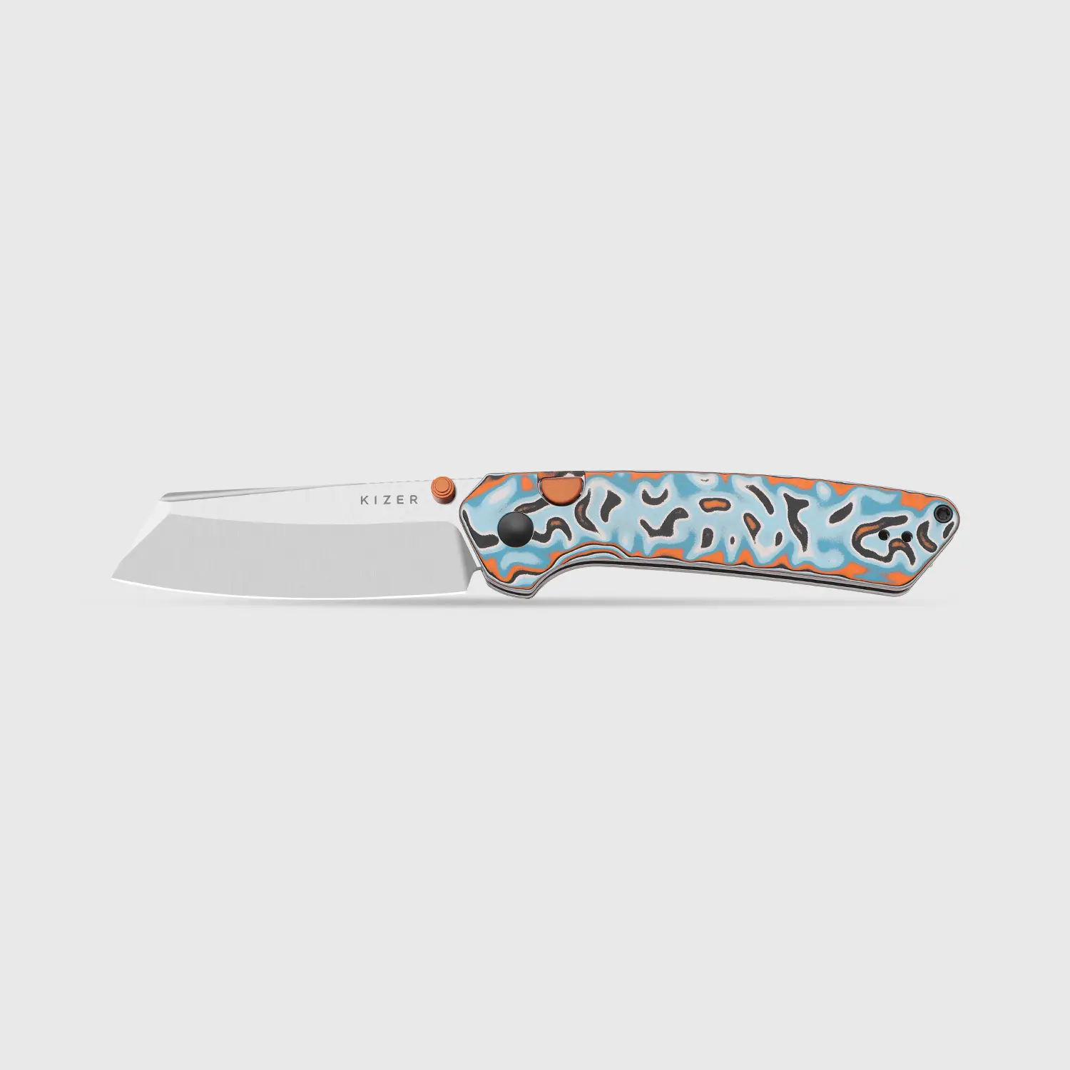 Kizer Madrac Button Liner Lock 14C28N Steel Micarta With Vortex Pattern Handle V3693BSA2, Outdoor Camping EDC for Men