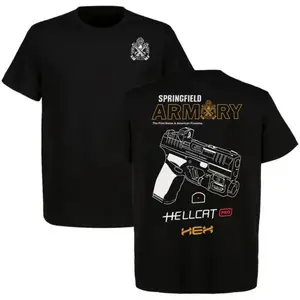 Springfield Armory Hellcat Pro T Shirt Tactical Gear Full Color Design Perfect For Fans Of Classic American Style Great Gift For Dad Soft Breathable 100 Percent Cotton Short Sleeve Summer Daily Wear