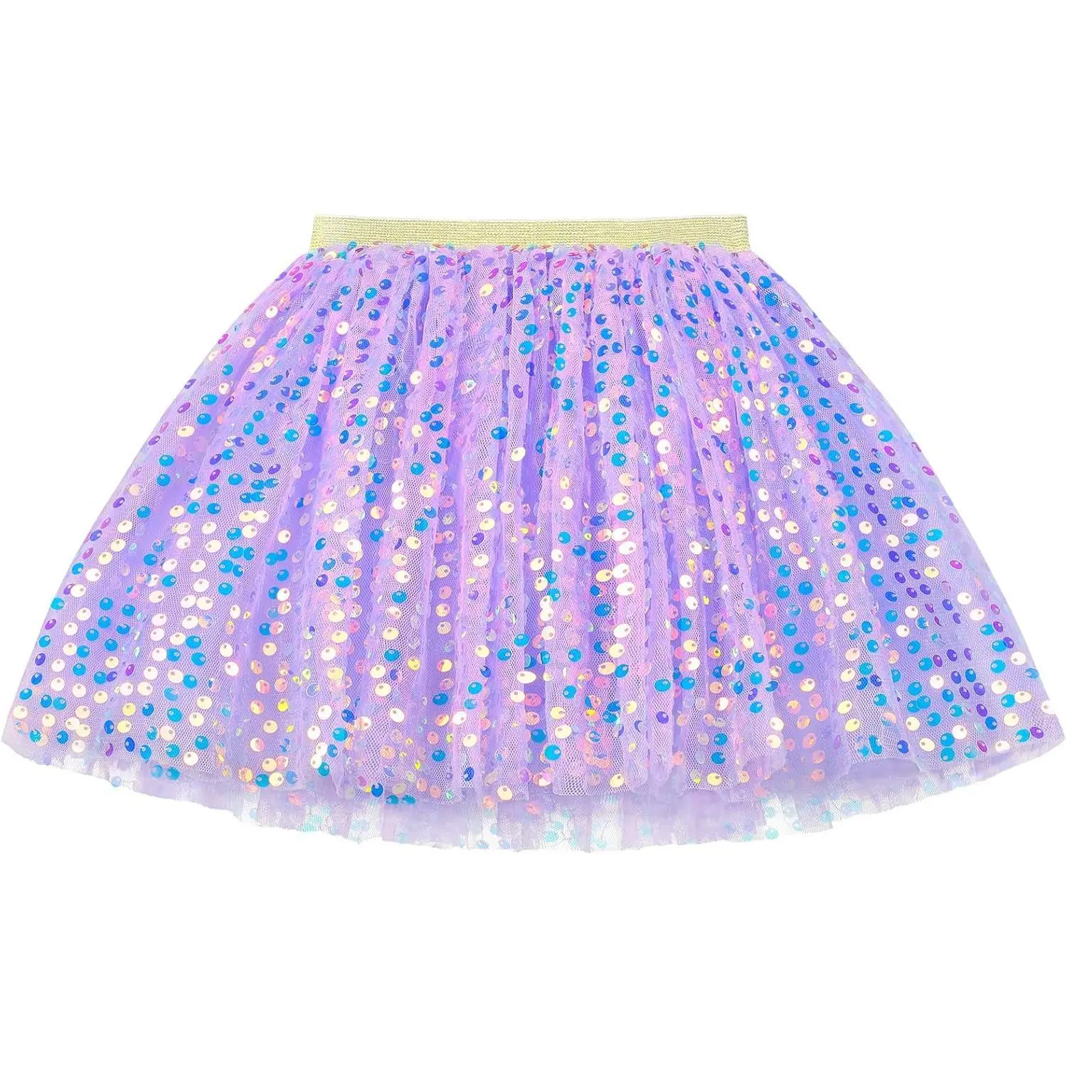 KF5-CPA027 Toddler Girls Layered Tutu Skirt Sparkling Sequin Tulle Dance Skirts