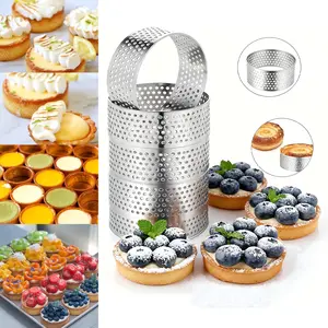 12pcs Stainless Steel Tart Rings 2.36" & 3.15" Nonstick Round Baking Molds for French Desserts, Cakes & Mousse, Ideal for Fruit Tart Crusts & DIY Baking Essentials, Perfect for Christmas, Kitchen Gadgets, Accessories, Baking Supplies, Bakeware